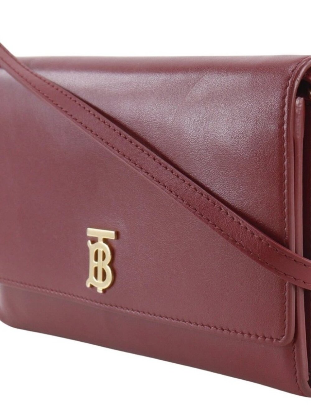 BURBERRY Shoulder wallet Shoulder Bag 2WAY Red Cowhide Women - Picture 2 of 12